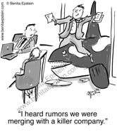 funny business cartoon whale merger company 1535